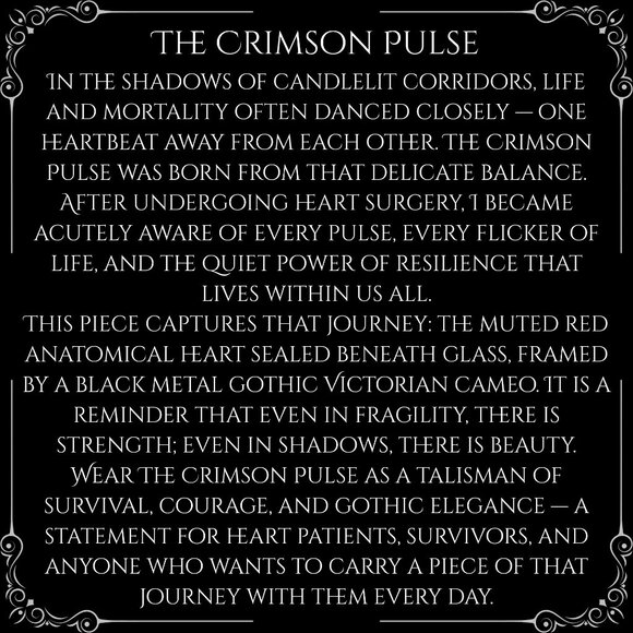 The Crimson Pulse Gothic Victorian Anatomical Heart Earrings Black Metal Cameo - Picture 5 of 5